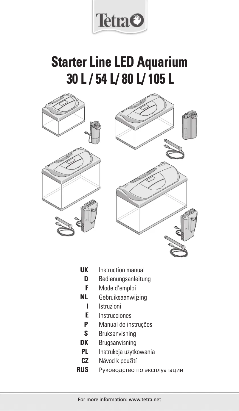 Imagen de la primera página del manual del dispositivo Starter Line LED Aquarium 54L