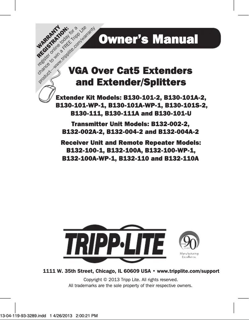 Page n°1 - Manuel utilisateur Tripp Lite B132-002A-2