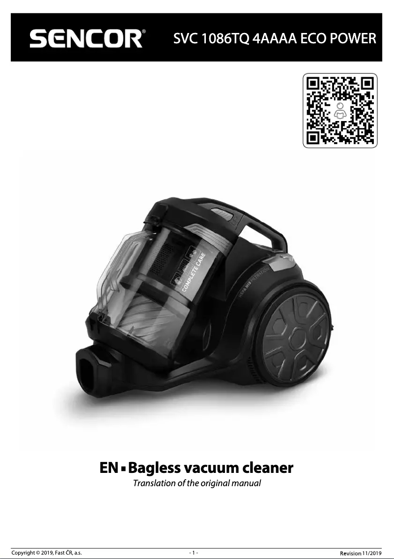 Page n°1 - Manuel utilisateur Sencor SVC 1086TQ