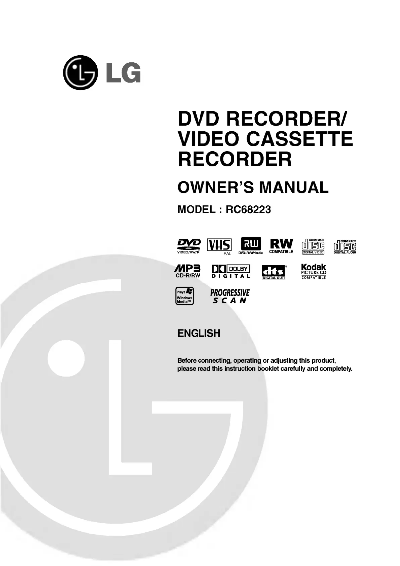 Image de la première page du manuel de l'appareil RC68223P2