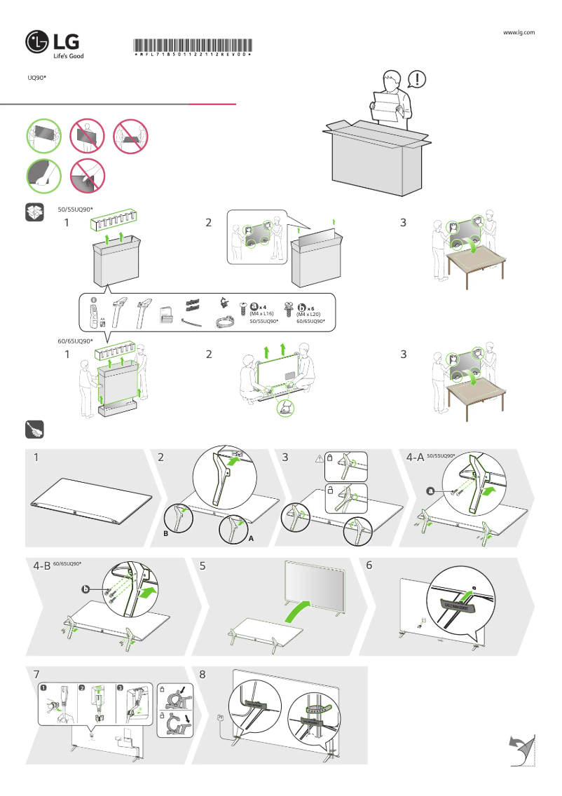 Page 1 de la notice Manuel utilisateur LG 55UQ9000PSD