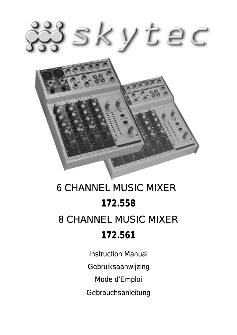 Página 1 del manual Manual de usuario Skytec 6 channel mixer