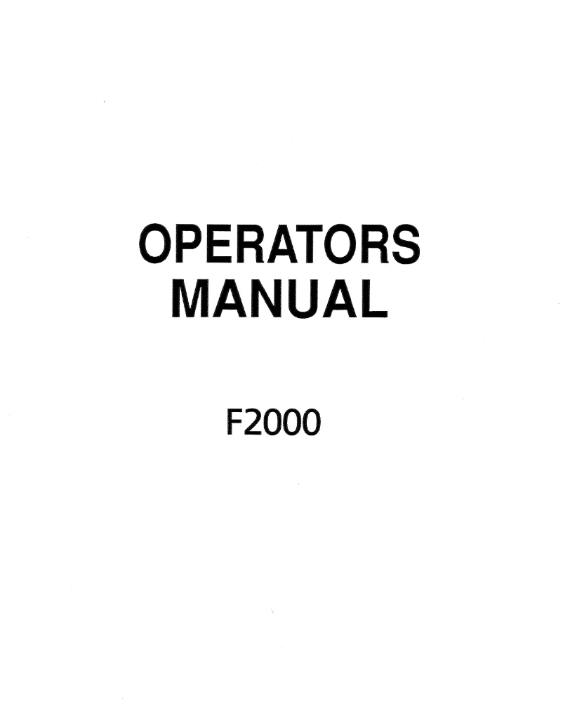 Image de la première page du manuel de l'appareil F2000