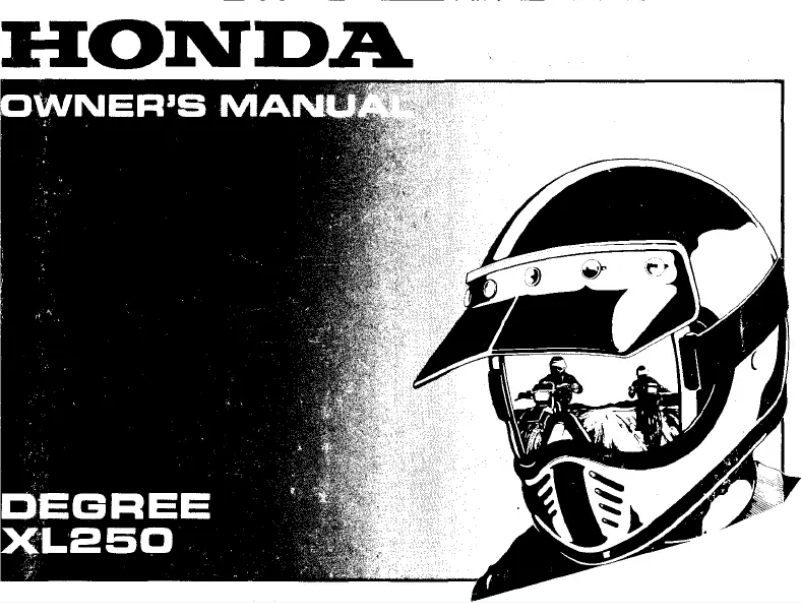 Page 1 de la notice Manuel utilisateur Honda Degree XL250 (1995)