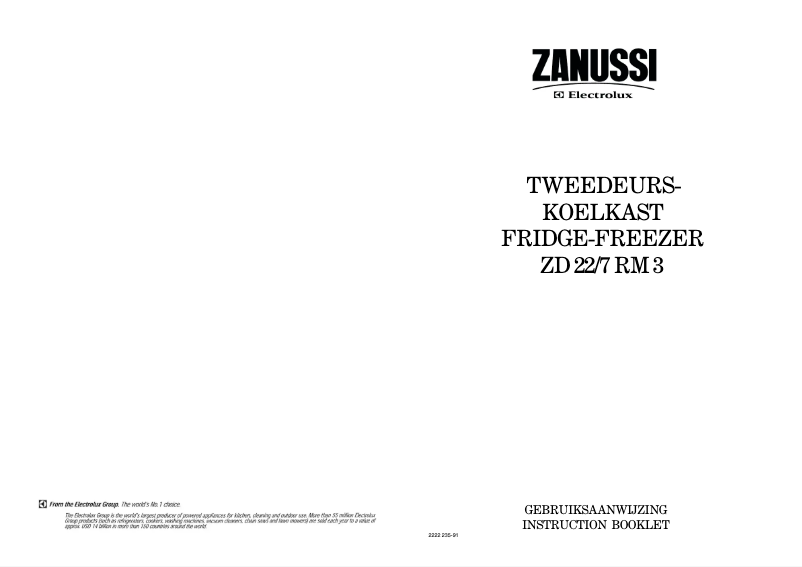 Image de la première page du manuel de l'appareil ZD 22/7 rm3