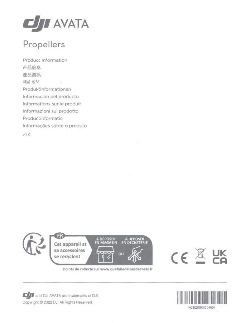 Page 1 de la notice Manuel utilisateur DJI Avata Propellers