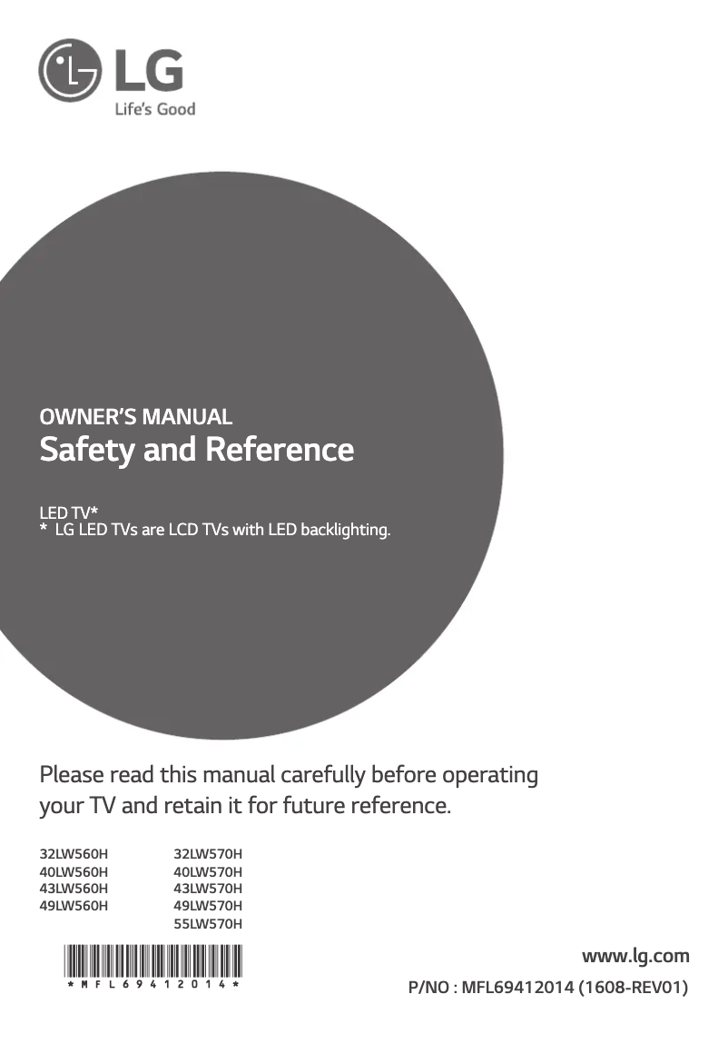 Página 1 del manual Manual de usuario LG 49LW560H