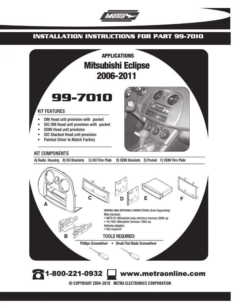 Page n°1 - Guide d'installation Metra 99-7010
