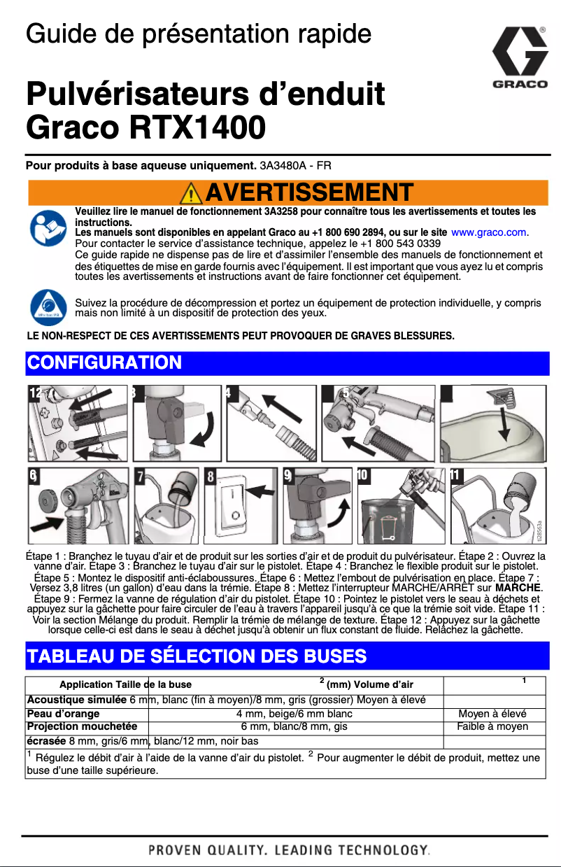 Image de la première page du manuel de l'appareil TexSpray RTX1400