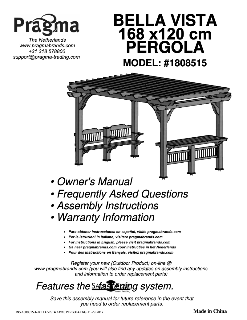 Page 1 of the manual User Manual Backyard Discovery Bella Vista