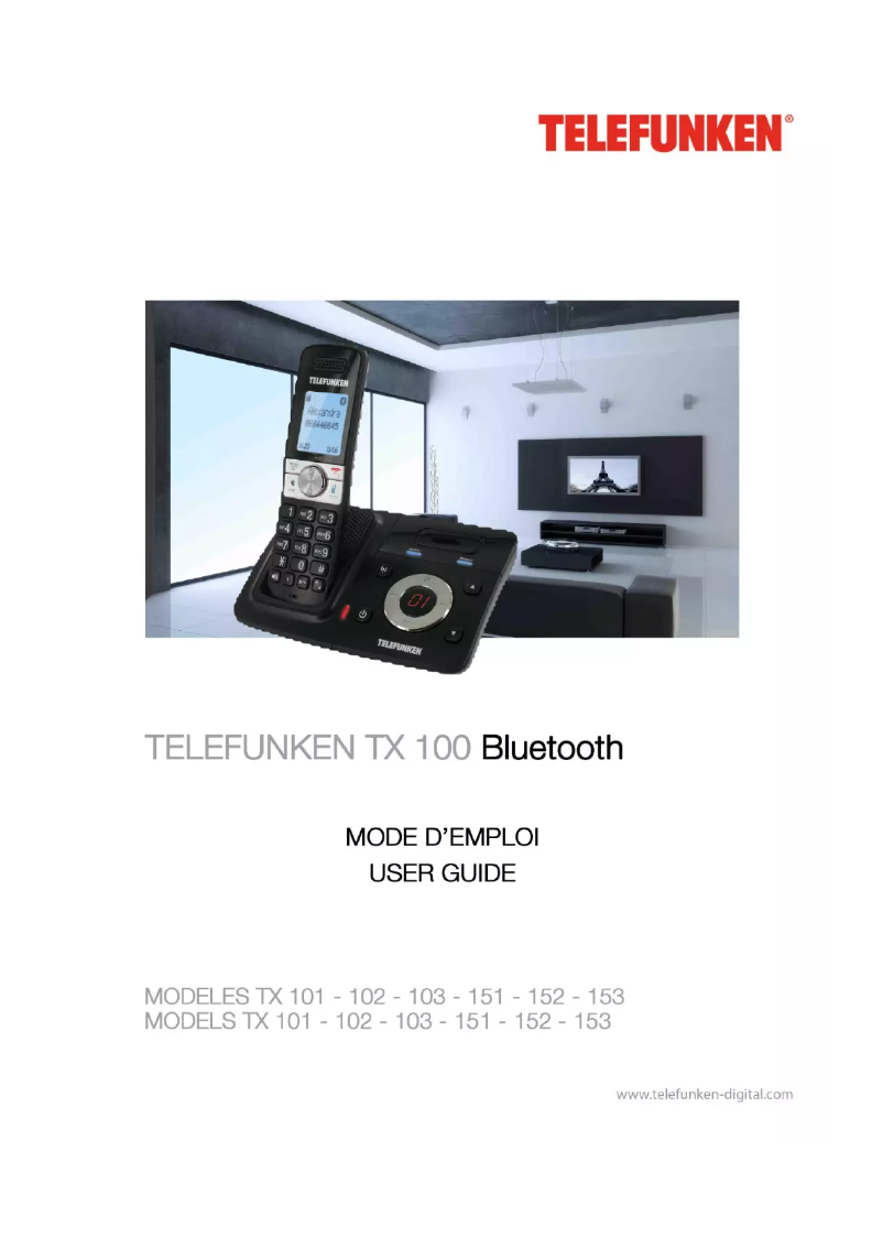 Page 1 de la notice Manuel utilisateur Telefunken TX102