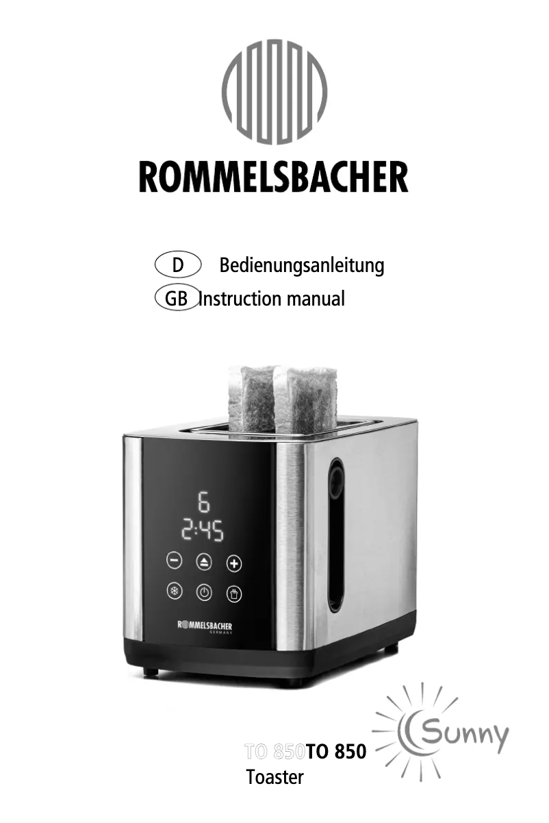 Image de la première page du manuel de l'appareil TO 850