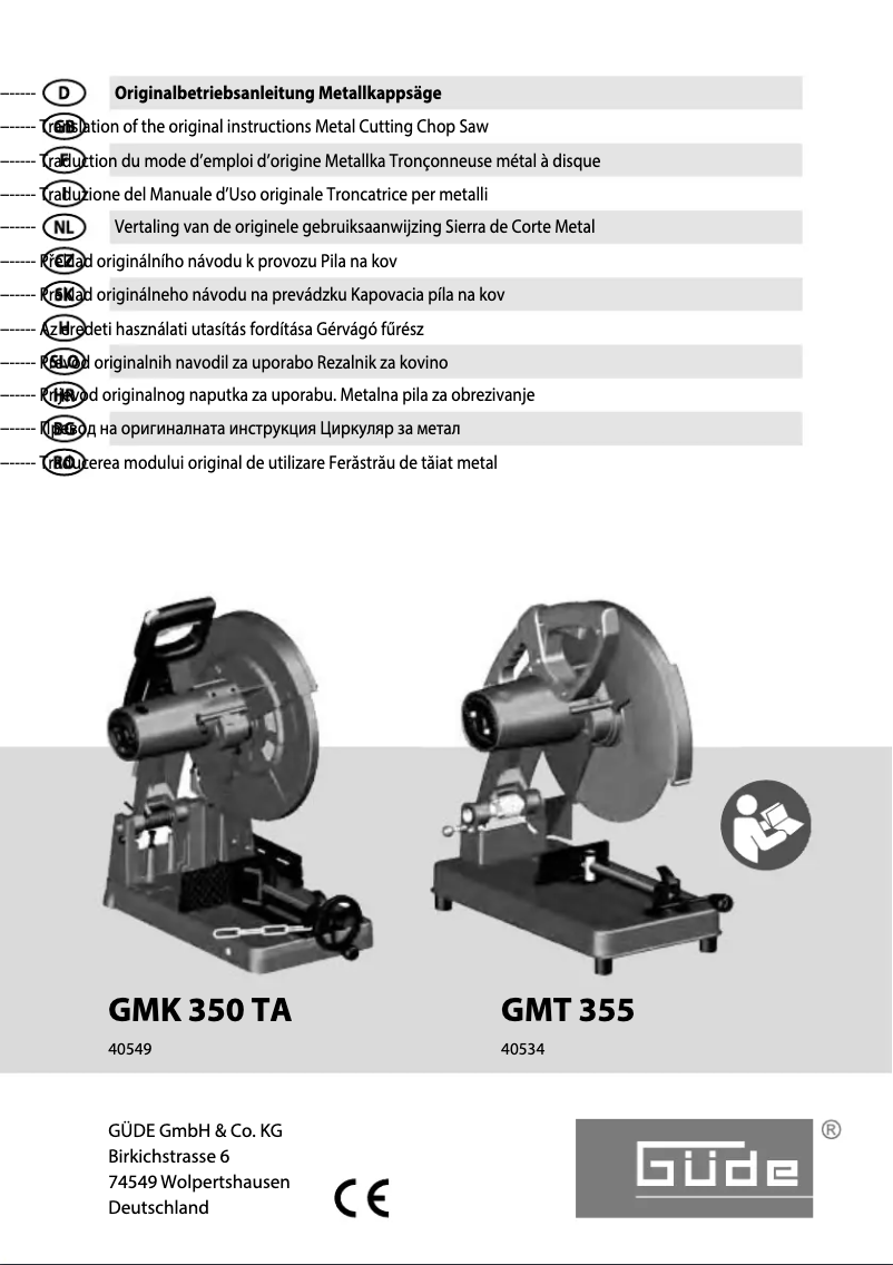 Page n°1 - Manuel utilisateur Güde GMT 355