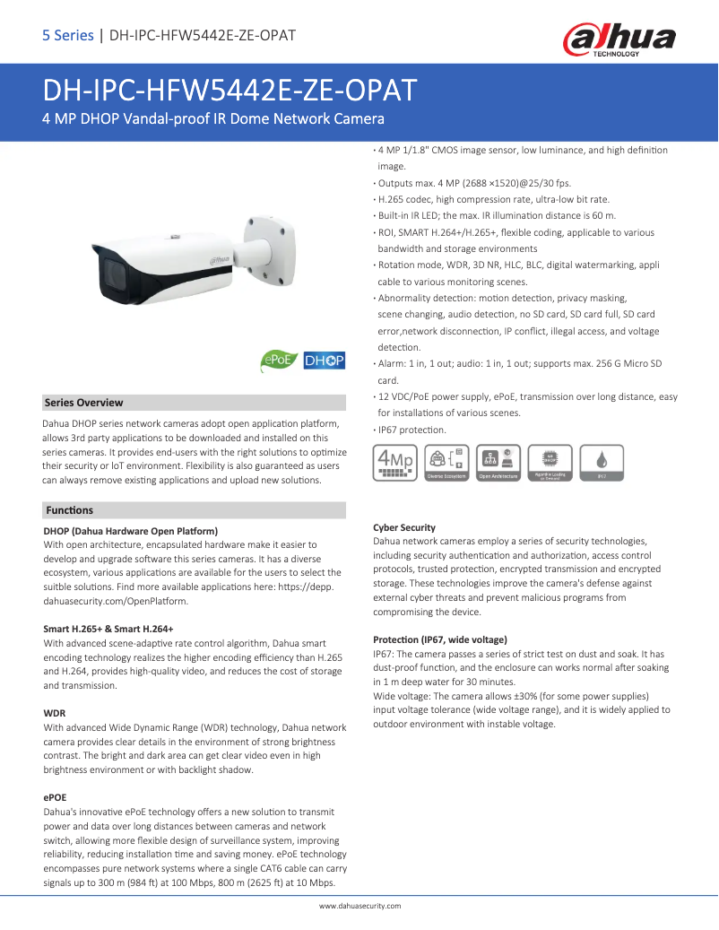 Image de la première page du manuel de l'appareil IPC-HFW5442E-ZE-OPAT