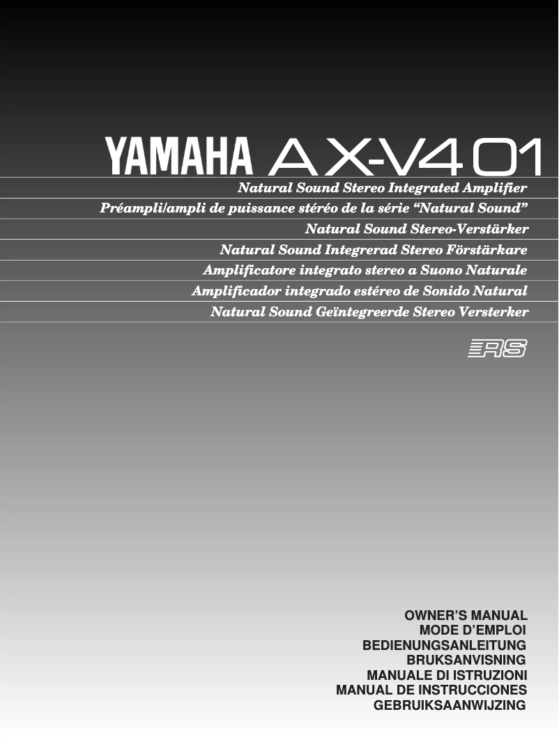 Page 1 de la notice Manuel utilisateur Yamaha AX-V401