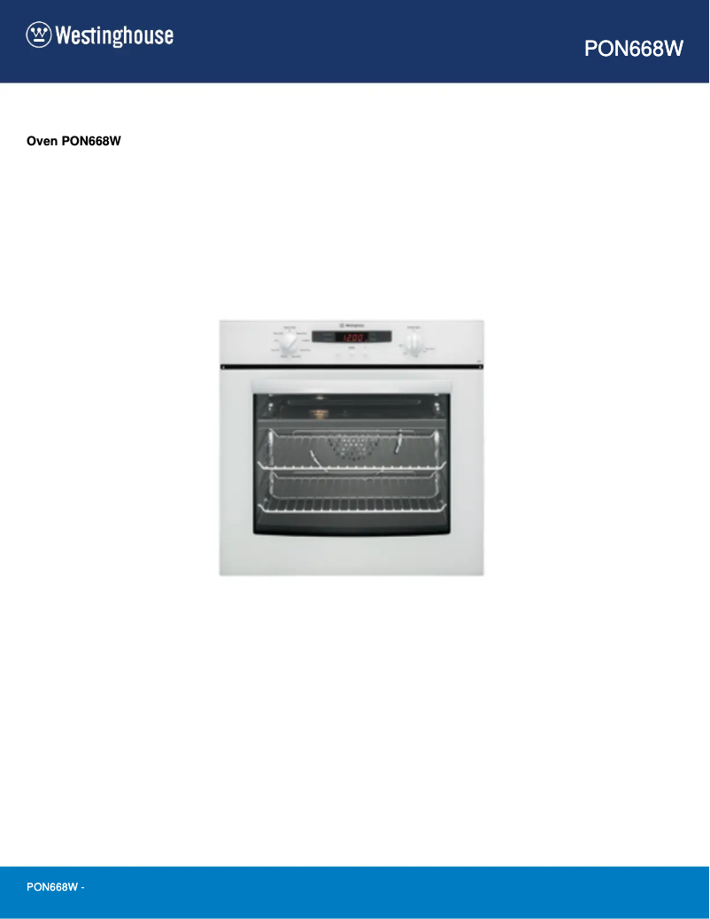 Page 1 de la notice Manuel utilisateur Westinghouse PON668W