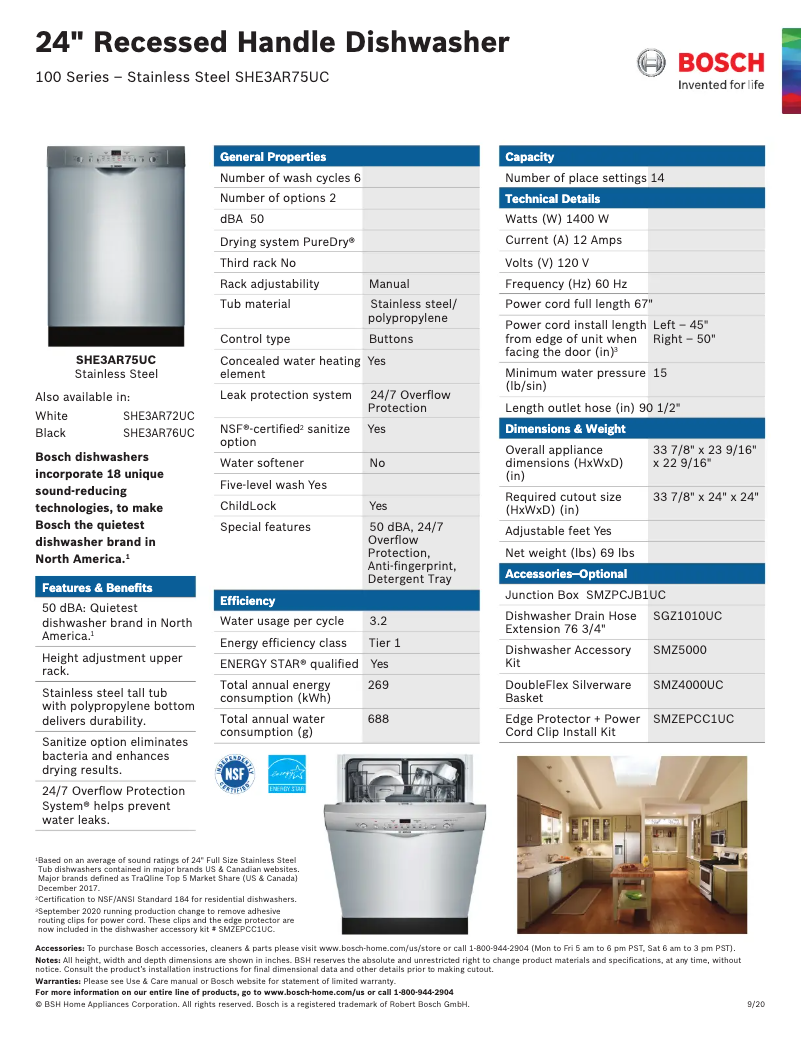 Image de la première page du manuel de l'appareil SHE3AR75UC