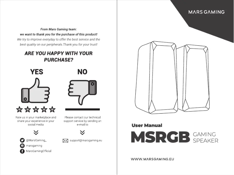 Page 1 de la notice Manuel utilisateur Mars Gaming MSRGB