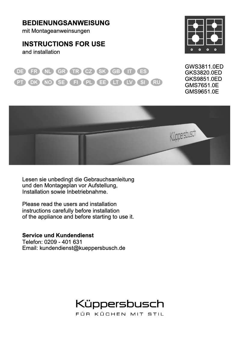 Página 1 del manual Manual de usuario Küppersbusch GKS9851.0 ED