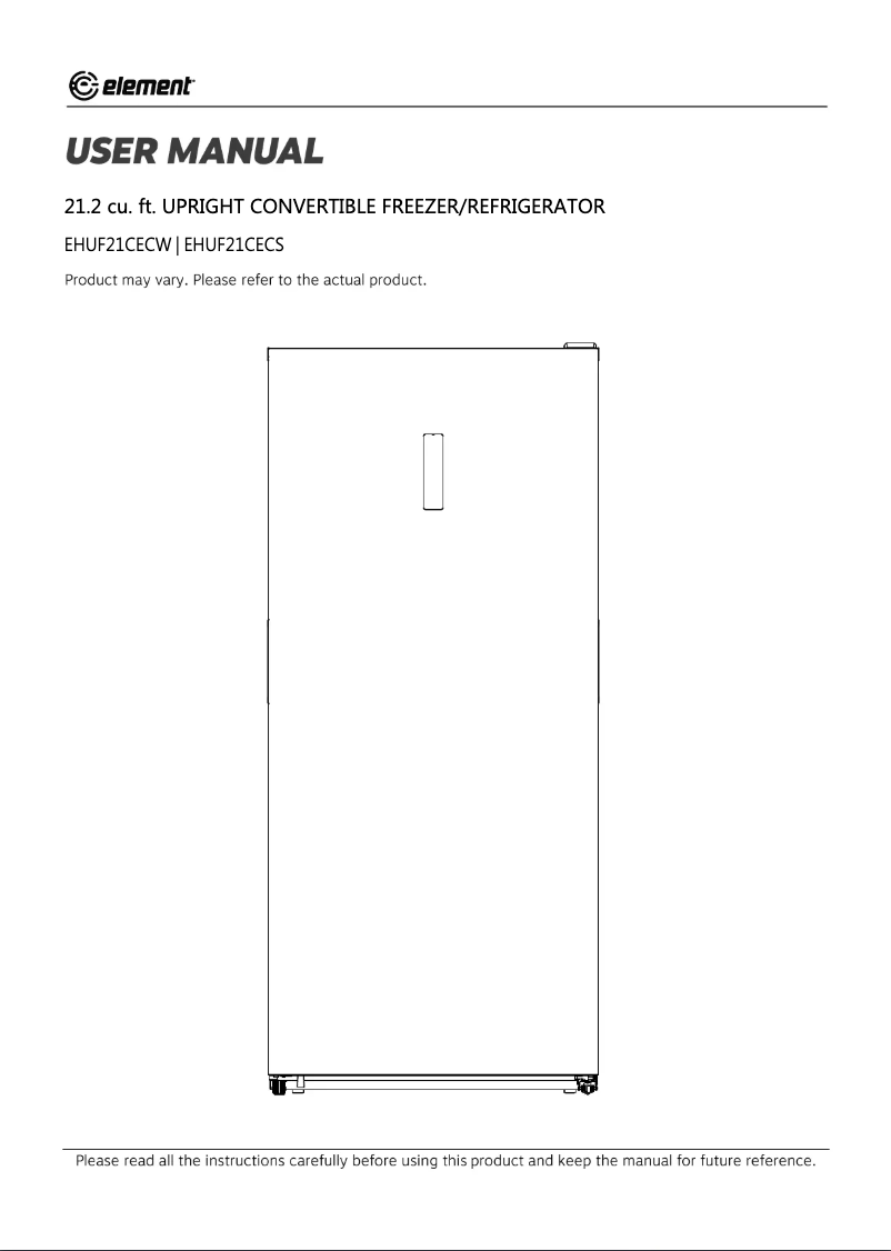 Page 1 de la notice Manuel utilisateur Element EHUF21CECW