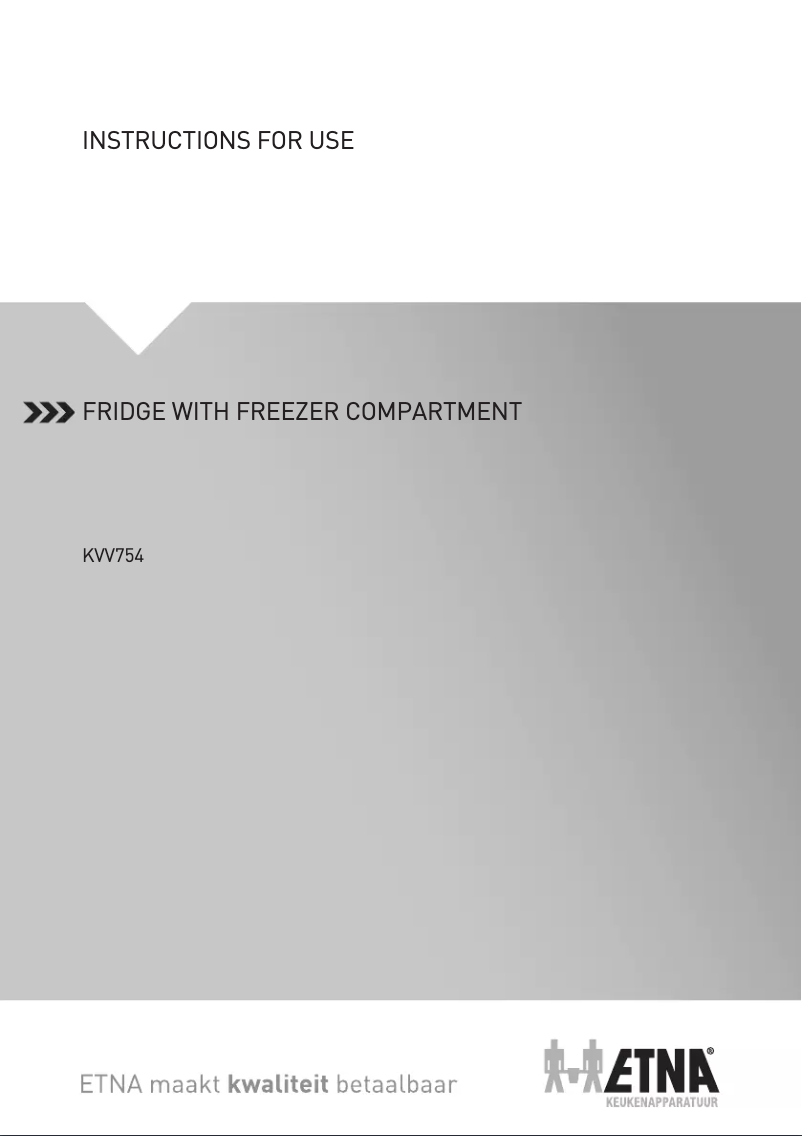 Page 1 de la notice Manuel utilisateur Etna KVV754BEI