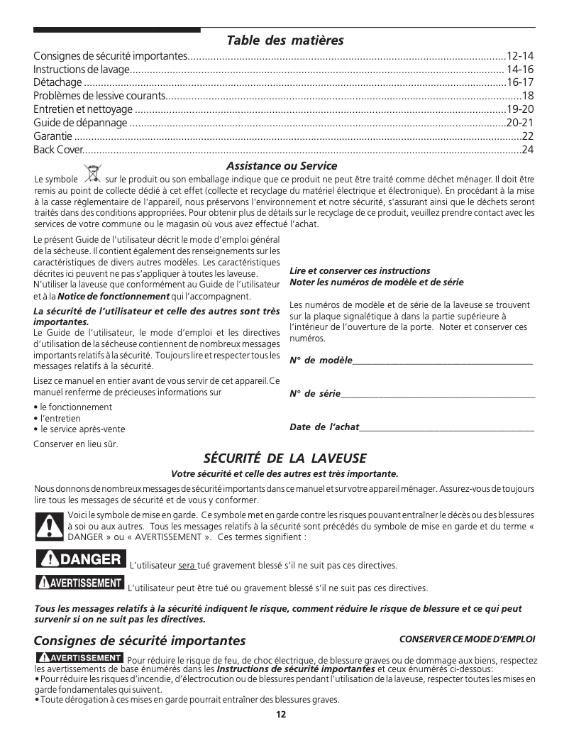 Image de la première page du manuel de l'appareil FTF530FS