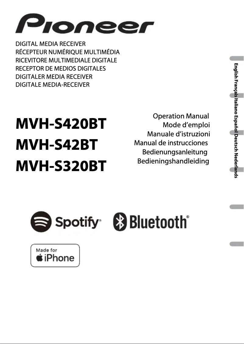 Image de la première page du manuel de l'appareil MVH-S320BT