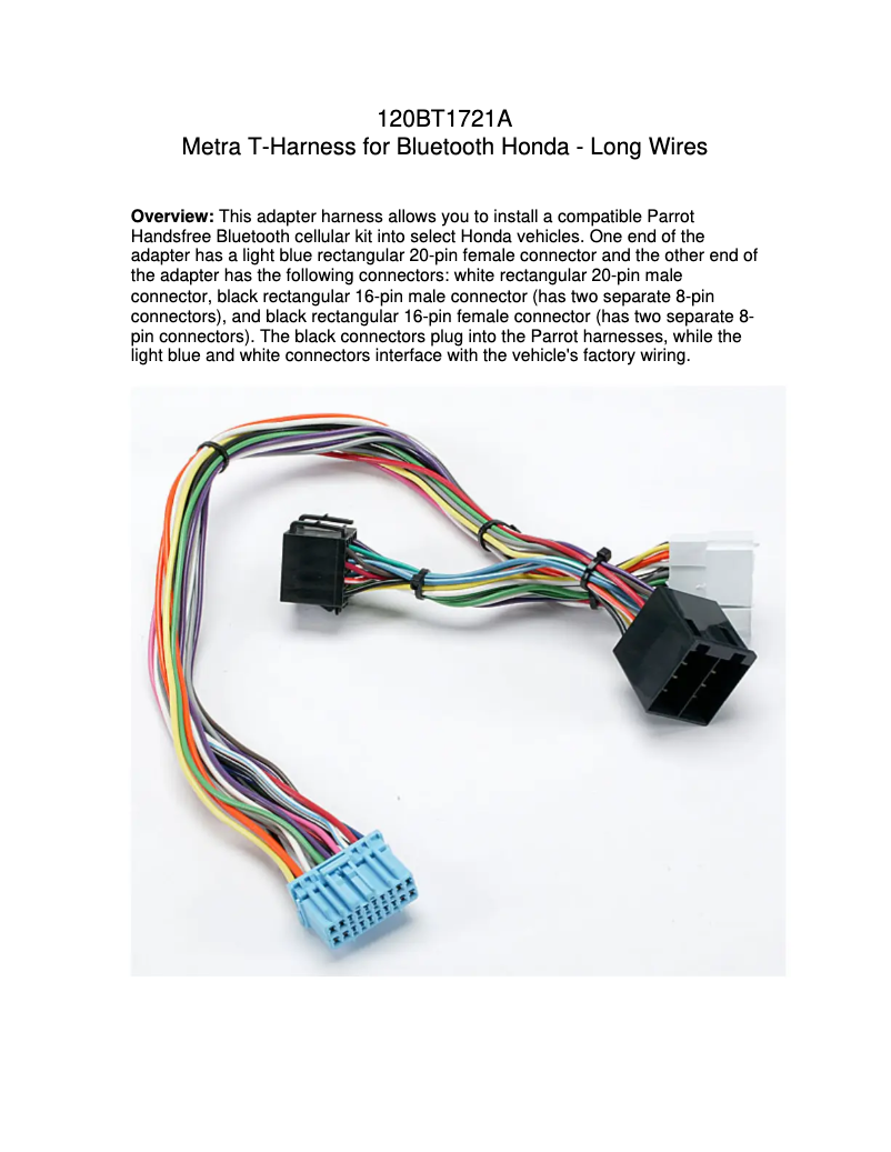 Page n°1 - Manuel utilisateur Metra BT-1721-A