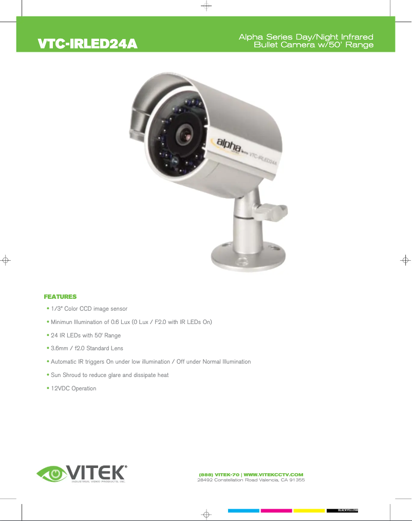 Page n°1 - Manuel utilisateur Vitek VTC-IRLED24A