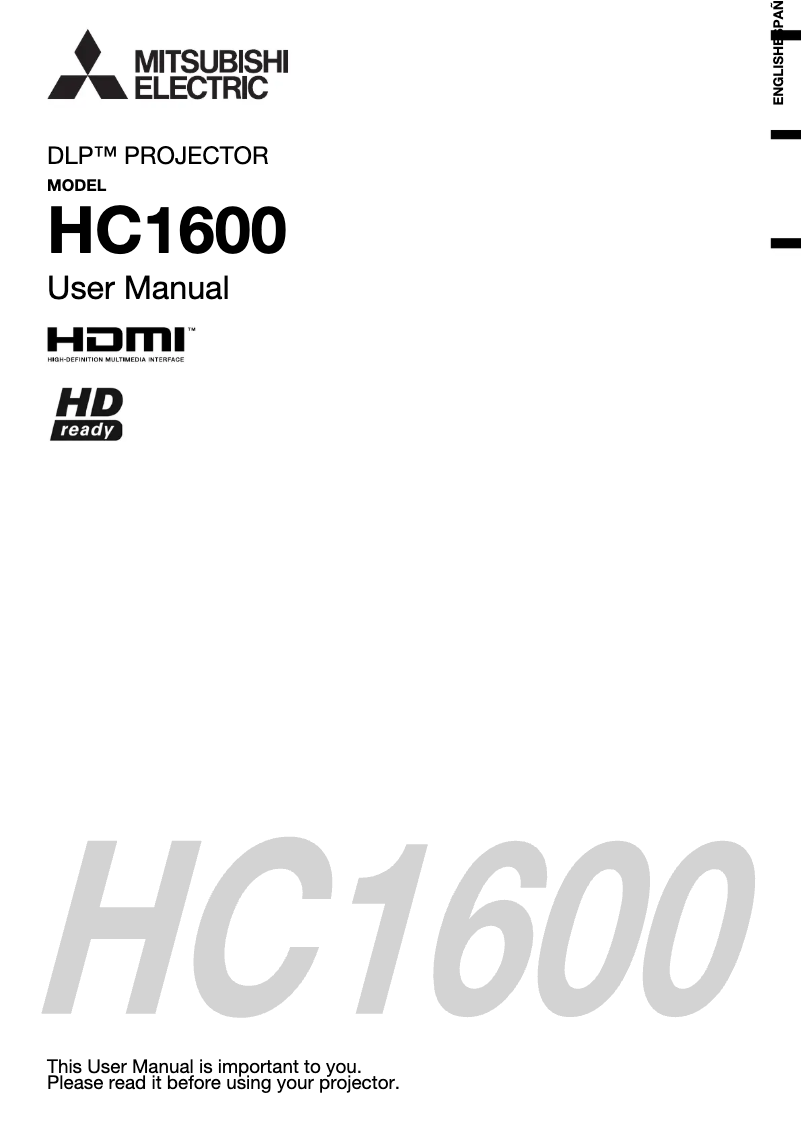 Page 1 de la notice Manuel utilisateur Mitsubishi HC1600