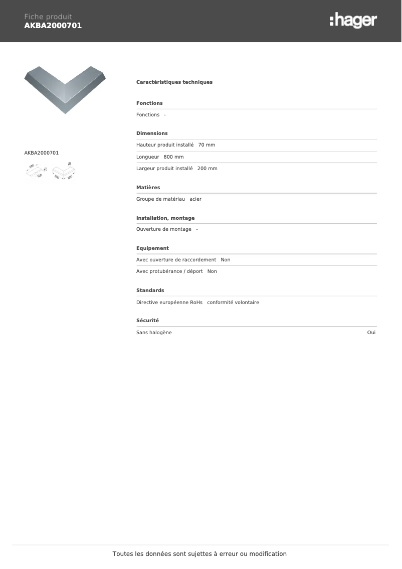 Image de la première page du manuel de l'appareil AKBA2000701