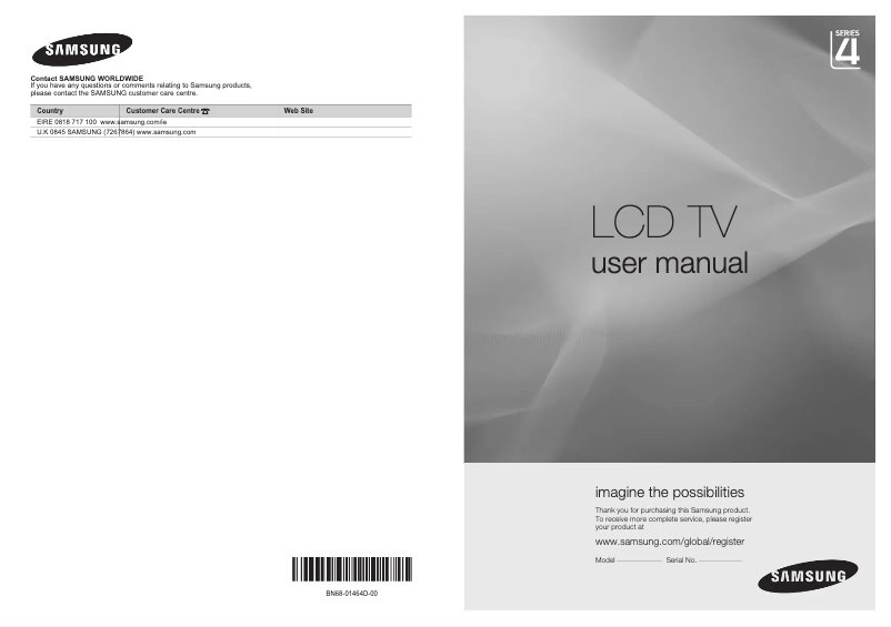 Page 1 de la notice Manuel utilisateur Samsung LE32A436T1D