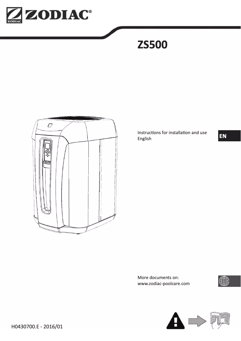 Imagen de la primera página del manual del dispositivo ZS500