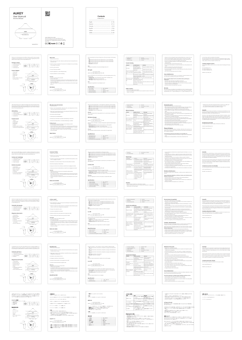 Page 1 de la notice Manuel utilisateur Aukey CC-Y3