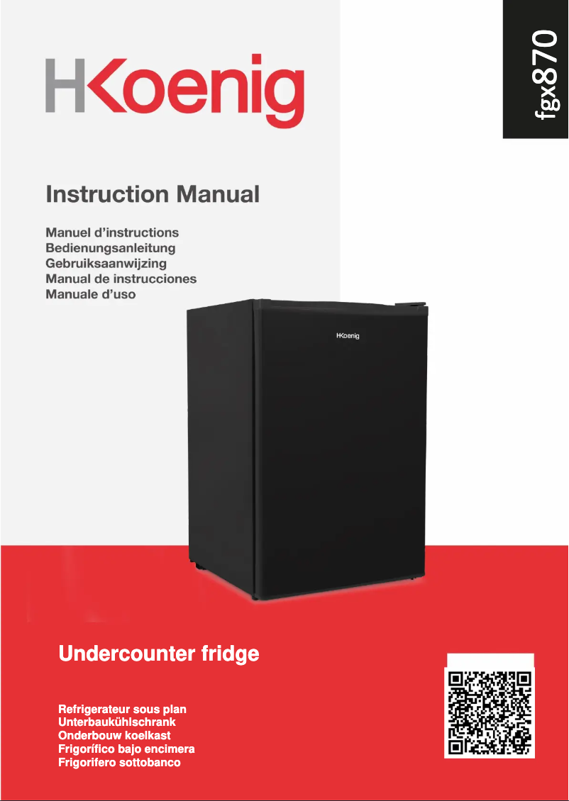 Page 1 de la notice Manuel utilisateur H.Koenig FGX870