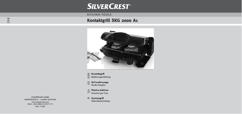 Page n°1 - Manuel utilisateur SilverCrest SKG 2000 A1