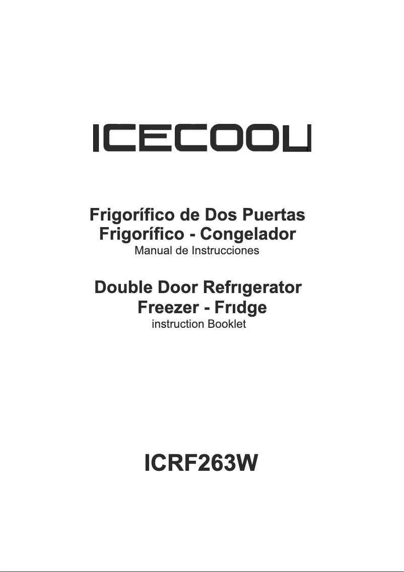 Page 1 de la notice Manuel utilisateur Icecool ICRF263W