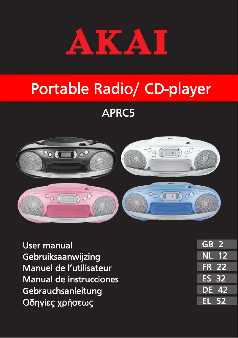 Page n°1 - Manuel utilisateur AKAI APRC5WIT