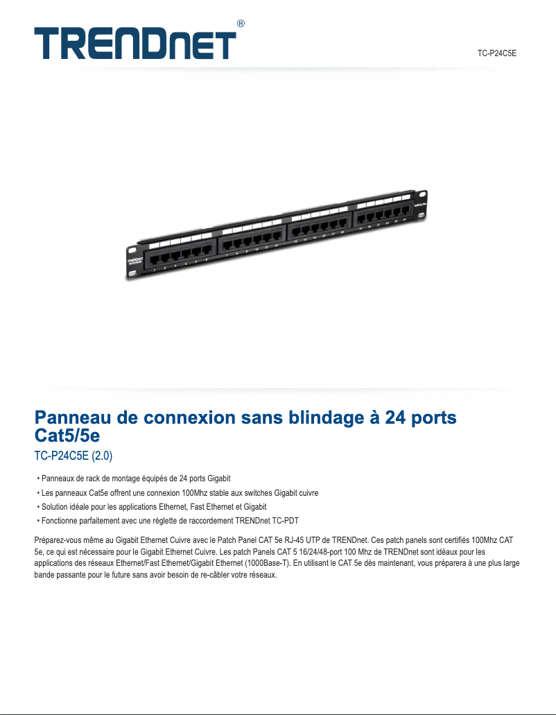 Image de la première page du manuel de l'appareil TC-P24C5E