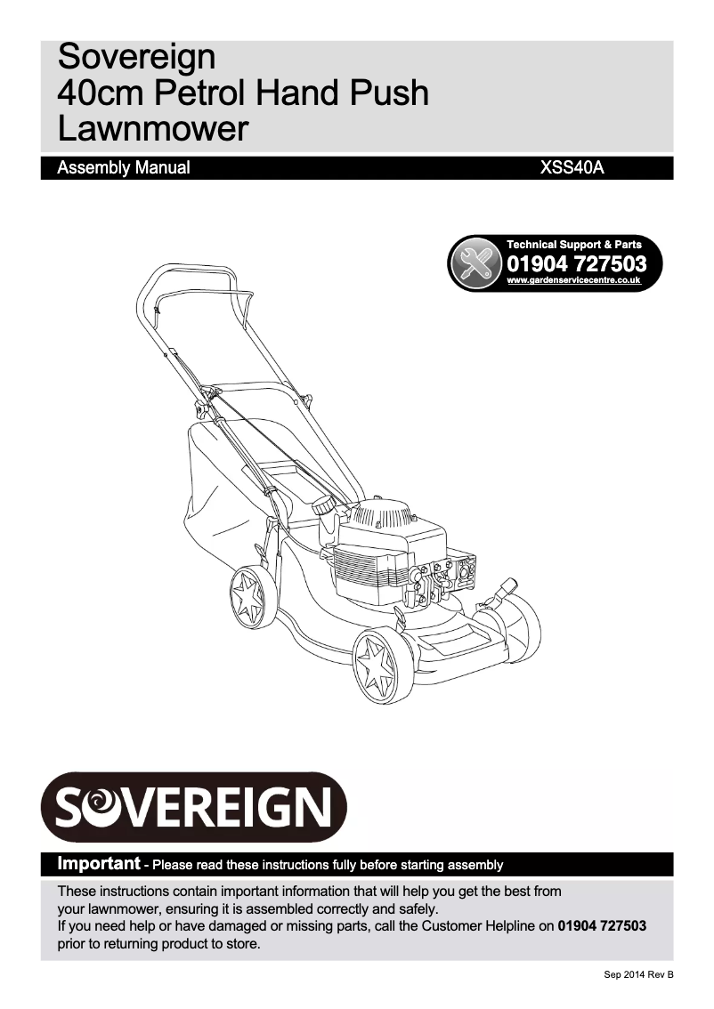 Page 1 de la notice Manuel utilisateur Sovereign XSS40A