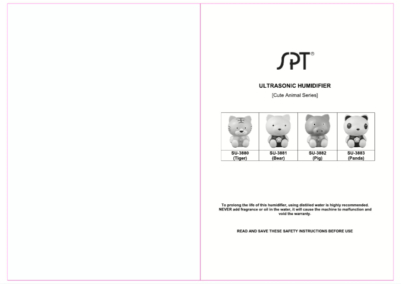 Image de la première page du manuel de l'appareil SU-3881