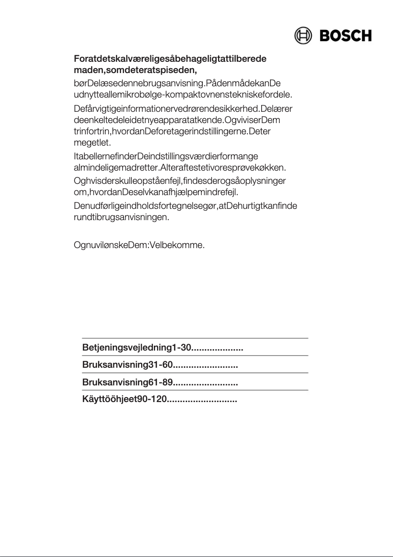 Page 1 de la notice Manuel utilisateur Bosch HMT72G450B