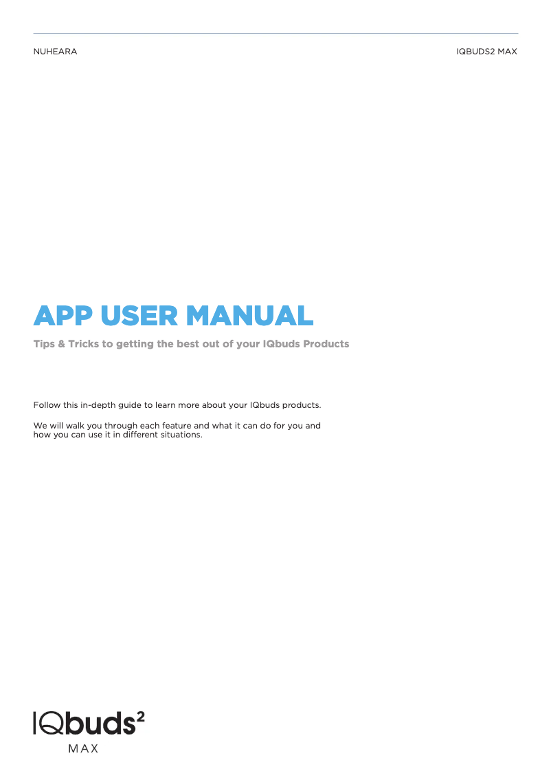 Page n°1 - Manuel utilisateur Nuheara IQbuds2 MAX