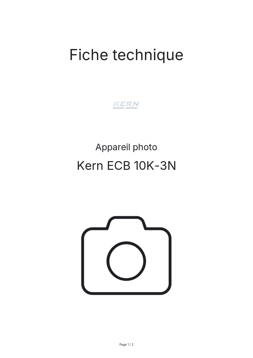 Page n°1 - Fiche technique Kern ECB 10K-3N