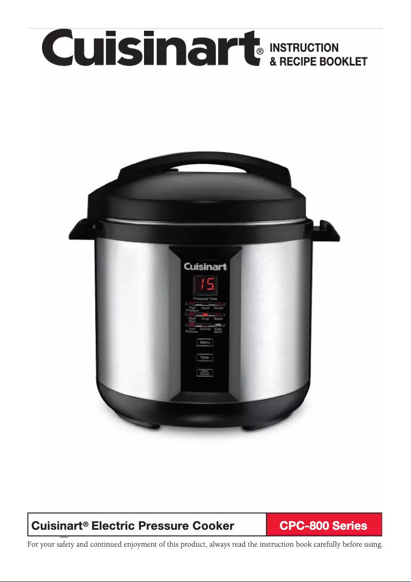 Page 1 de la notice Manuel utilisateur Cuisinart CPC-800