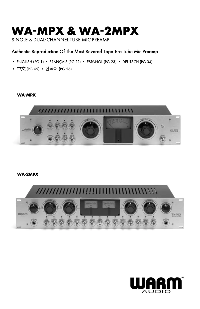 Image de la première page du manuel de l'appareil WA-2MPX
