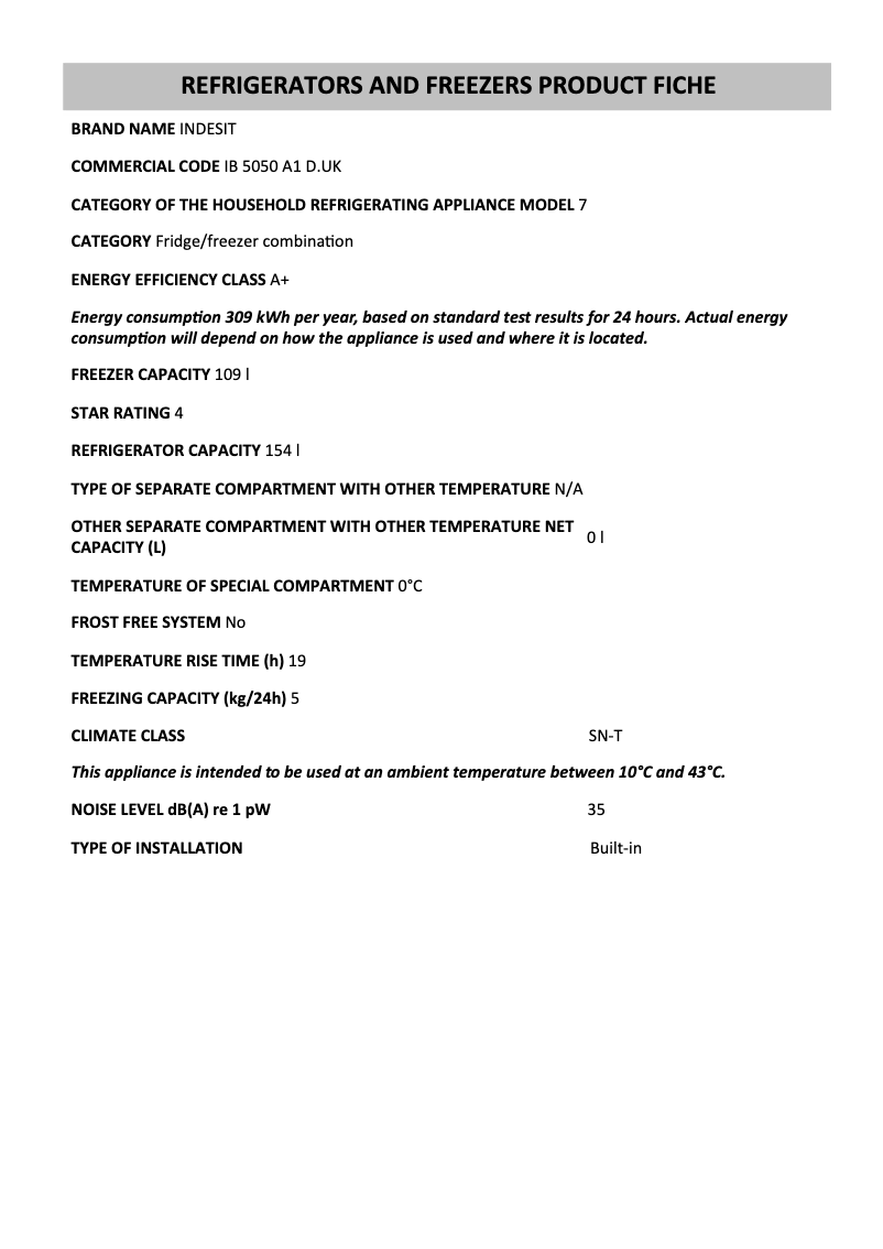 Image de la première page du manuel de l'appareil IB 5050 A1 D.UK