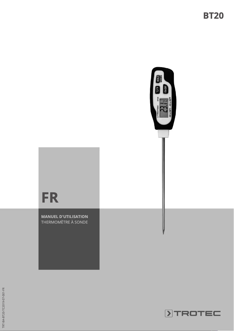 Page n°1 - Manuel utilisateur Trotec BT20