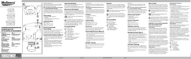 Page 1 de la notice Manuel utilisateur Melinera IAN 327080