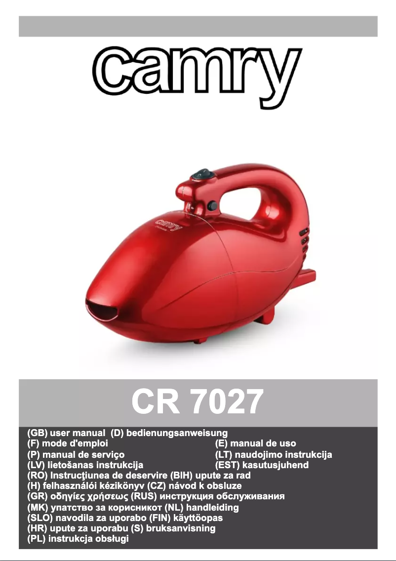 Page 1 de la notice Manuel utilisateur Camry CR 7027